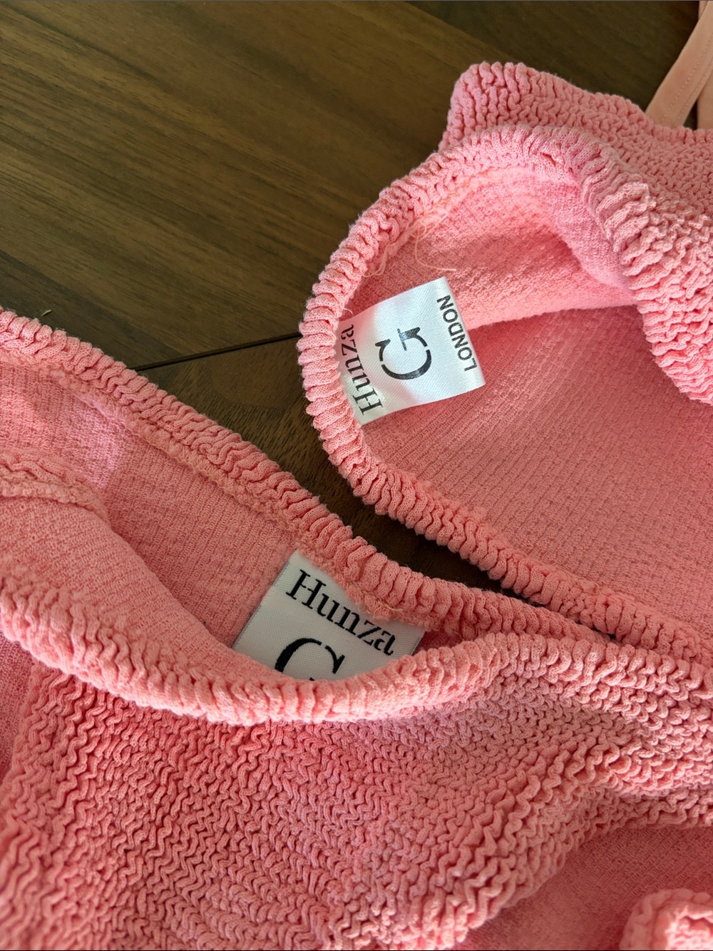Hunza G Women’s Pink Terry Bikini Set - Picture 2 of 3